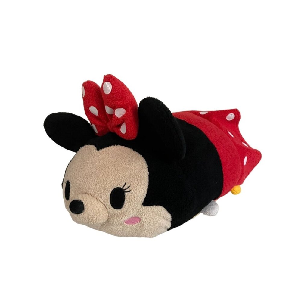 Disney Store Minnie Mouse Tsum Tsum Plush, Toy, Red, Black, White Polka Dots